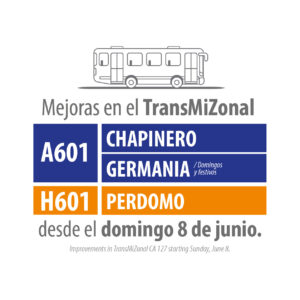 Mejoras TrasMiZonal domingo 8 de junio